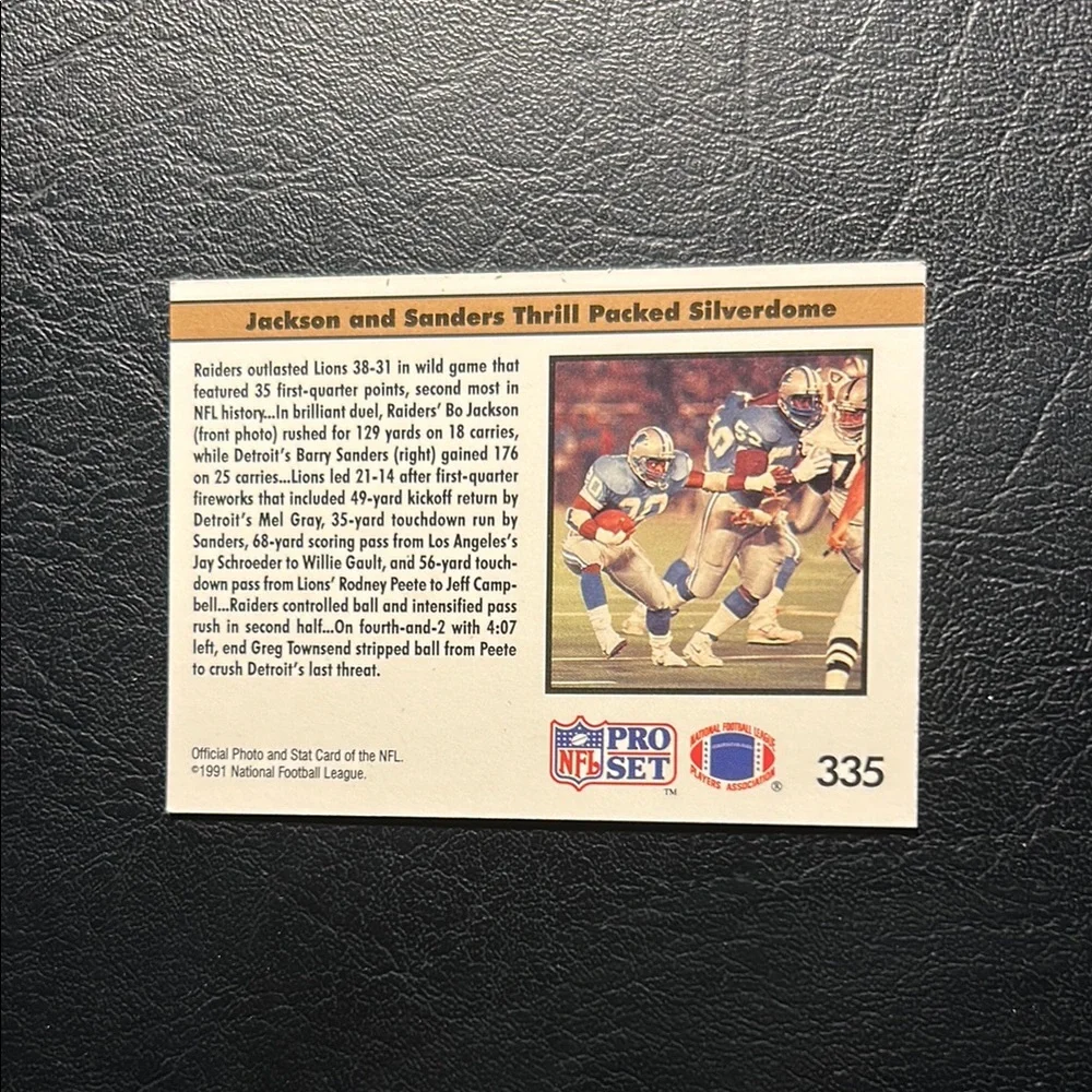 1990 Pro Set NFL Card - The Bo and Barry Show - Picture 2 of 2